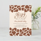 Laten we een wild dier giraffe print verjaardagsfe kaart (Staand voorkant)
