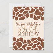Laten we een wild dier giraffe print verjaardagsfe kaart (Achterkant)