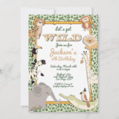 Laten we een Wild Oerwoud Safari verjaardagsfeestj Kaart (Voorkant)