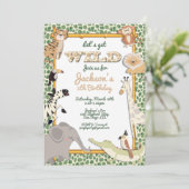 Laten we een Wild Oerwoud Safari verjaardagsfeestj Kaart (Staand voorkant)