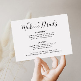 Laten we een wild weekend hebben Trouwfeestdetails Kaart