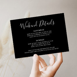 Laten we een wild weekend hebben Trouwfeestdetails Kaart