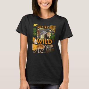 Laten we een wilde dierentuin dieren safari feestd t-shirt