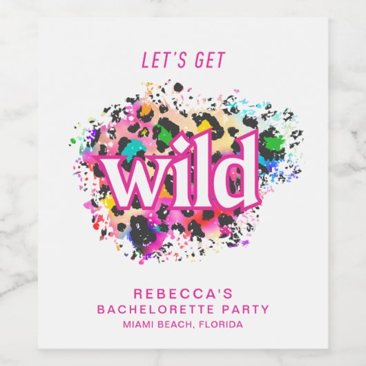 Laten we een wilde jacht vrijgezellenfeest vieren wijn etiket (Enkel label)