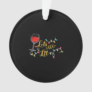 Laten we een witte glazen kerstabel drinken ornament