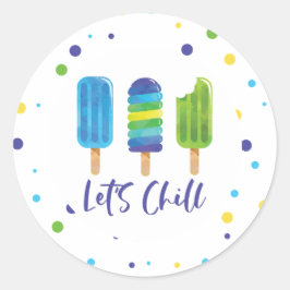 Laten we een zomerverjaardag ontspannen ronde sticker