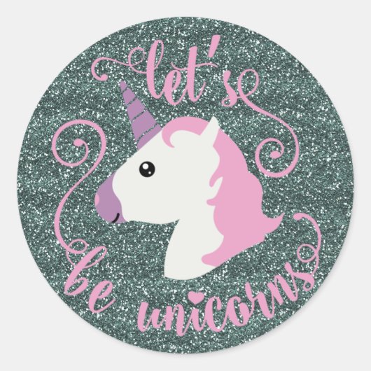 Laten we eenhoorns (glitter emoji) Stickers zijn (Voorkant)