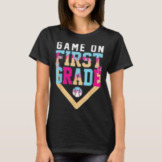 Laten we eerst 1e klas honkbal terug naar school s t-shirt