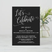 Laten we Elegant Black Reception-Only vieren Kaart (Staand voorkant)