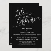 Laten we Elegant Black Reception-Only vieren Kaart (Voorkant / Achterkant)