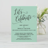 Laten we Elegant Lichtgroen Alleen-Empfang Vieren Kaart (Staand voorkant)