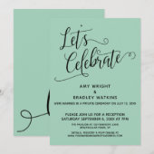 Laten we Elegant Lichtgroen Alleen-Empfang Vieren Kaart (Voorkant / Achterkant)