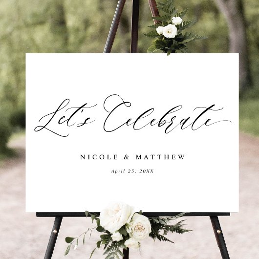 Laten we Elegant Wedding Welcome Sign vieren Poster