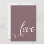 Laten we Elegante Donkere Mauve Ontvangst-alleen V Kaart (Achterkant)