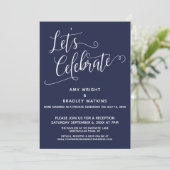 Laten we Elegante Navy Blue Ontvangst alleen Viere Kaart (Staand voorkant)