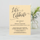 Laten we Elegante Perzik Reception-Only vieren Kaart (Staand voorkant)