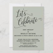 Laten we Elegante Saliegroene Ontvangstruimte Vier Kaart (Voorkant)