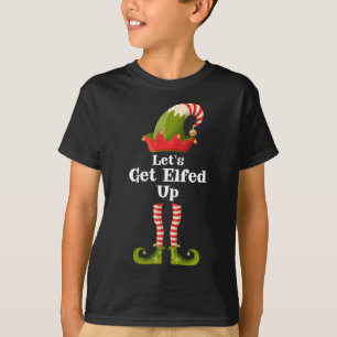 Laten we Elf Funny Kerstmis-Matching Fa opruimen. T-shirt