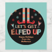 Laten we Elf Wine etiketten van Chrismas opruimen (Enkel label)