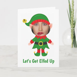 Laten we Elf worden Humor Foto Kerstmis Feestdagen Kaart