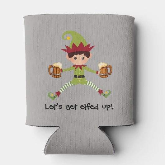 Laten we Elfed Beer Drink Kerstmis Blikjeskoeler (Achterkant)