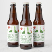Laten we Elfed Up Christmas Humor gepersonaliseerd Bier Etiket (Flessen)