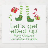 Laten we Elfed Up Christmas Humor gepersonaliseerd Bier Etiket (Enkel label)