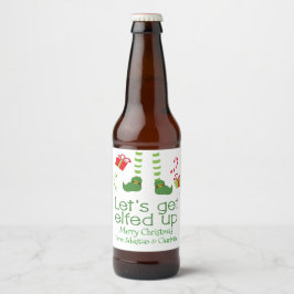 Laten we Elfed Up Christmas Humor gepersonaliseerd Bier Etiket