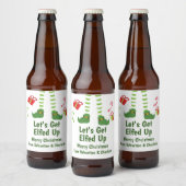 Laten we Elfed Up Christmas Humor gepersonaliseerd Bier Etiket (Flessen)