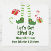 Laten we Elfed Up Christmas Humor gepersonaliseerd Bier Etiket (Enkel label)