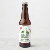 Laten we Elfed Up Christmas Humor gepersonaliseerd Bier Etiket (Voorkant)