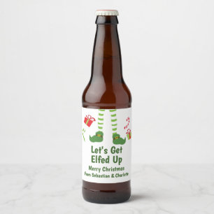 Laten we Elfed Up Christmas Humor gepersonaliseerd Bier Etiket
