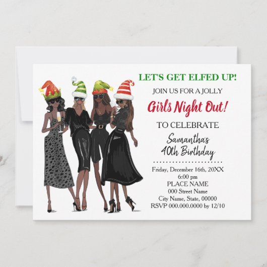 Laten we Elfed Up Kerstavond uit Verjaardag Kaart (Voorkant)