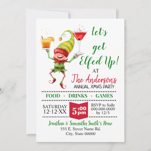 Laten we Elfed Up party bash halen Kaart (Voorkant)