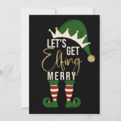 Laten we Elfing Merry Elf Gold Glitter Kerstmis ha Feestdagenkaart (Voorkant)