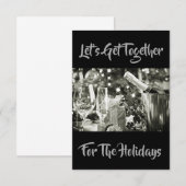 "Laten we elkaar ontmoeten" MOOIE ZILVEREN UITNODI Kaart (Voorkant / Achterkant)