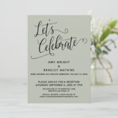 Laten we Elke Elegante Saliegroene Ontvangst Viere Kaart (Staand voorkant)