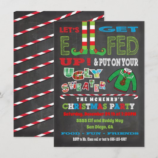 Laten we Elveelheid opzoeken op uitnodiging van Ch (Voorkant / Achterkant)