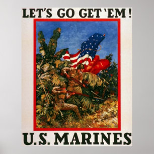 Laten we Em gaan halen - Amerikaanse mariniers Poster
