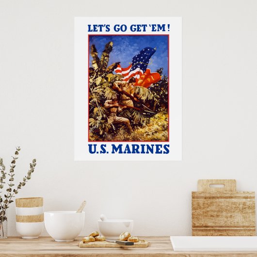 Laten we Em halen. Amerikaanse mariniers Poster (Keuken)