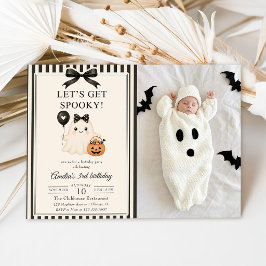 Laten we eng schattig spook Halloween verjaardag P Kaart