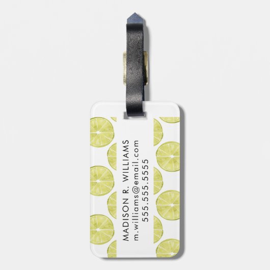 Laten we er eens over praten | Limoen Patroon Bagagelabel (Achterkant verticaal)