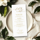 Laten we eten chique script bruiloft menu Kaart vo