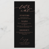 Laten we eten chique script bruiloft menu Kaart vo (Voorkant)