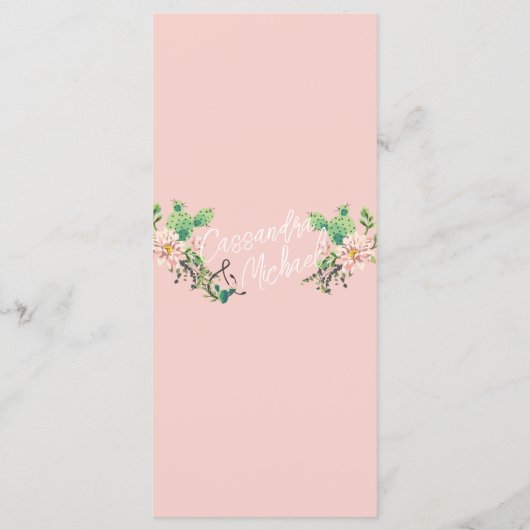 Laten we eten! | Desert Cactus Bloom 5 Cursus Brui Menu (Achterkant)