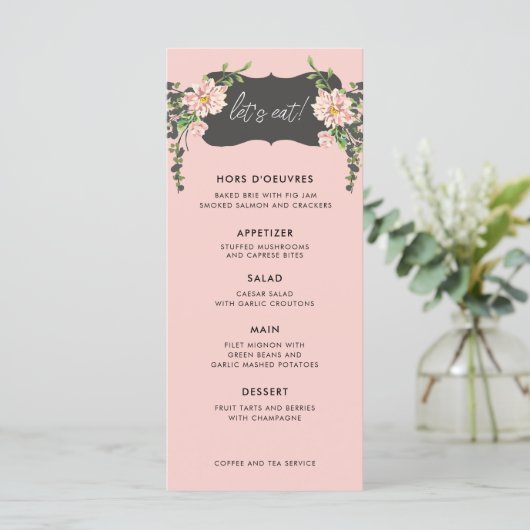 Laten we eten! | Desert Cactus Bloom 5 Cursus Brui Menu (Staand voorkant)