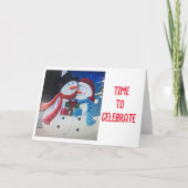 LATEN WE ETEN, DRINKEN EN FEesten  Feestdagen Kaart (Voorkant)