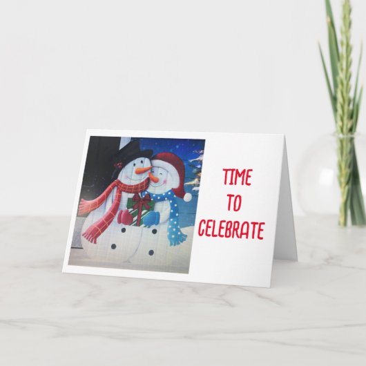 LATEN WE ETEN, DRINKEN EN FEesten  Feestdagen Kaart (Voorkant)