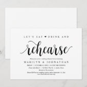 Laten we eten, Drinken en repetities, bruiloft ete Kaart (Voorkant / Achterkant)