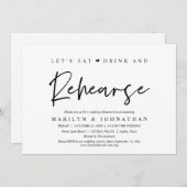 Laten we eten, Drinken en repetities, bruiloft ete Kaart (Voorkant / Achterkant)